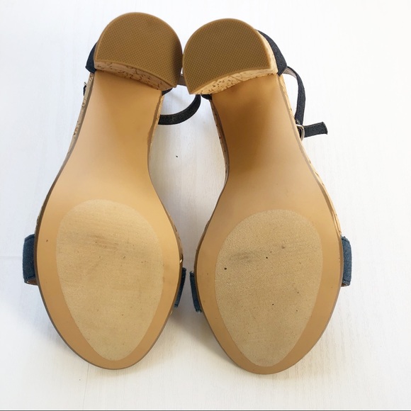 Steve Madden Carson C Denim Cork Strappy Heels Size 8.5 - Picture 4 of 8